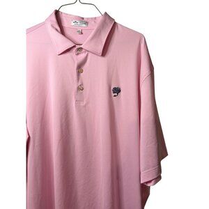 Peter Millar Men XL Preppy Polo Shirt Pink Summer Comfort Solid Golf Logo Luxury